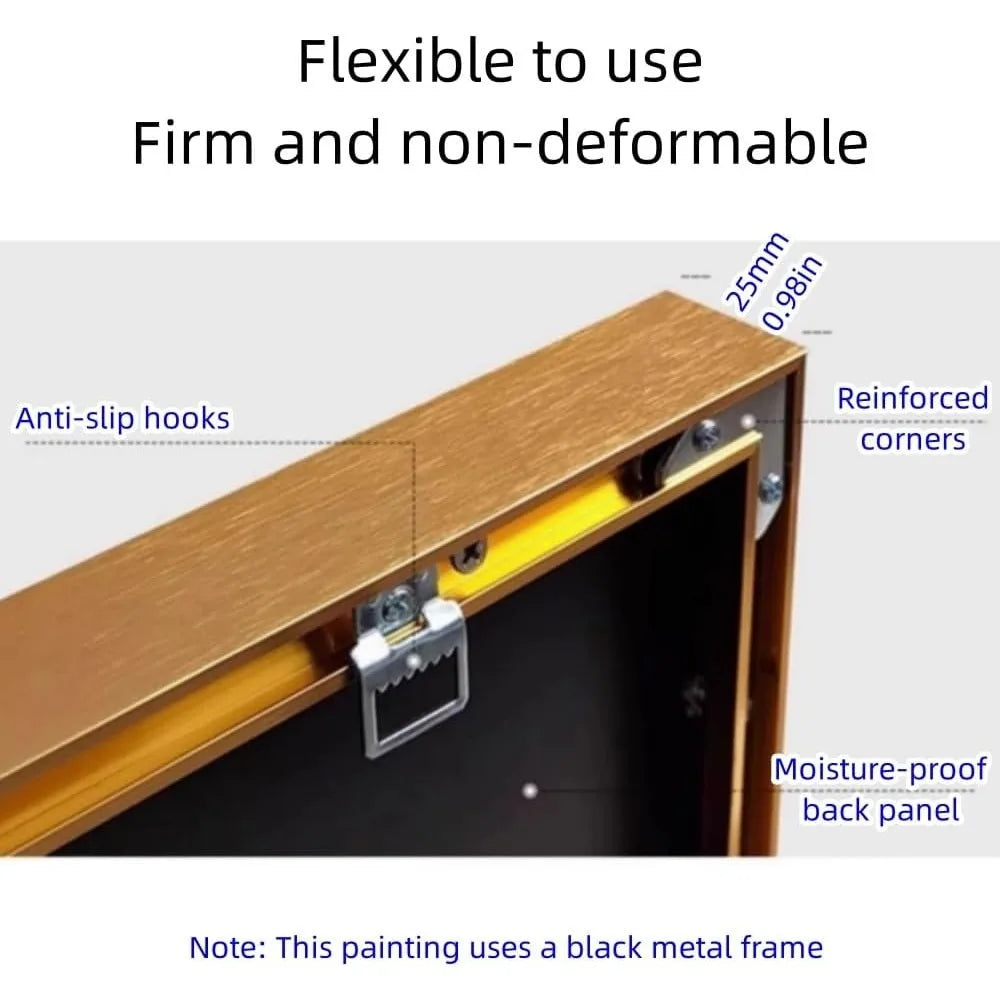 3D Visual Wall Décor Clock – Modern Wall Mount Painting Clock for Living Room, Bedroom & Foyer (Orange Large Design)