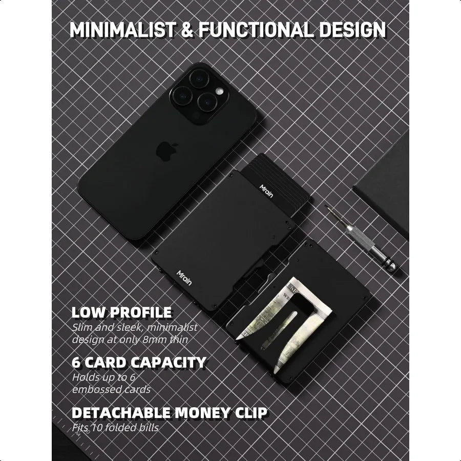 Slim Metal RFID Wallet for Men – Aluminum Pop-Up Credit Card Holder with Money Clip & Minimalist Design