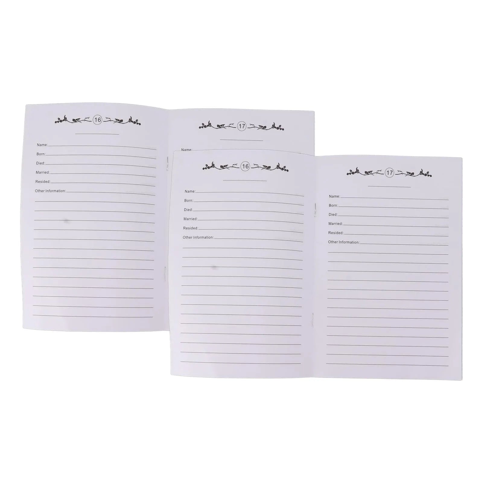 Family Tree Notebook Set (2 PCS) – Double-Sided Family History Record Book with 16 Pages