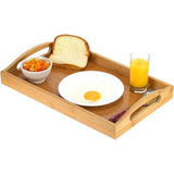 Bamboo Wooden Serving Tray With Handles – Tea, Breakfast & Bar Tray