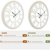 30-Inch Farmhouse Wall Clock – Large Wooden Silent Wall Clock with Boho Beads | Rustic Battery-Operated Easy-Read Design