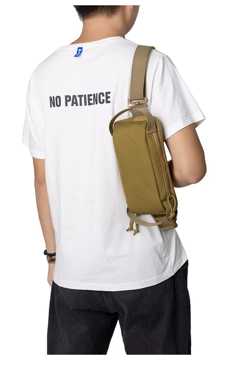 Men’s Tactical MOLLE Sling Chest Pack – Small Military Shoulder Daypack Nylon Outdoor Backpack for Hiking & Fishing
