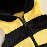 Lioraitiin Baby Bee Costume – Infant Sleeveless Hooded Romper with Long Socks Set, Newborn Halloween Outfit 0–24M