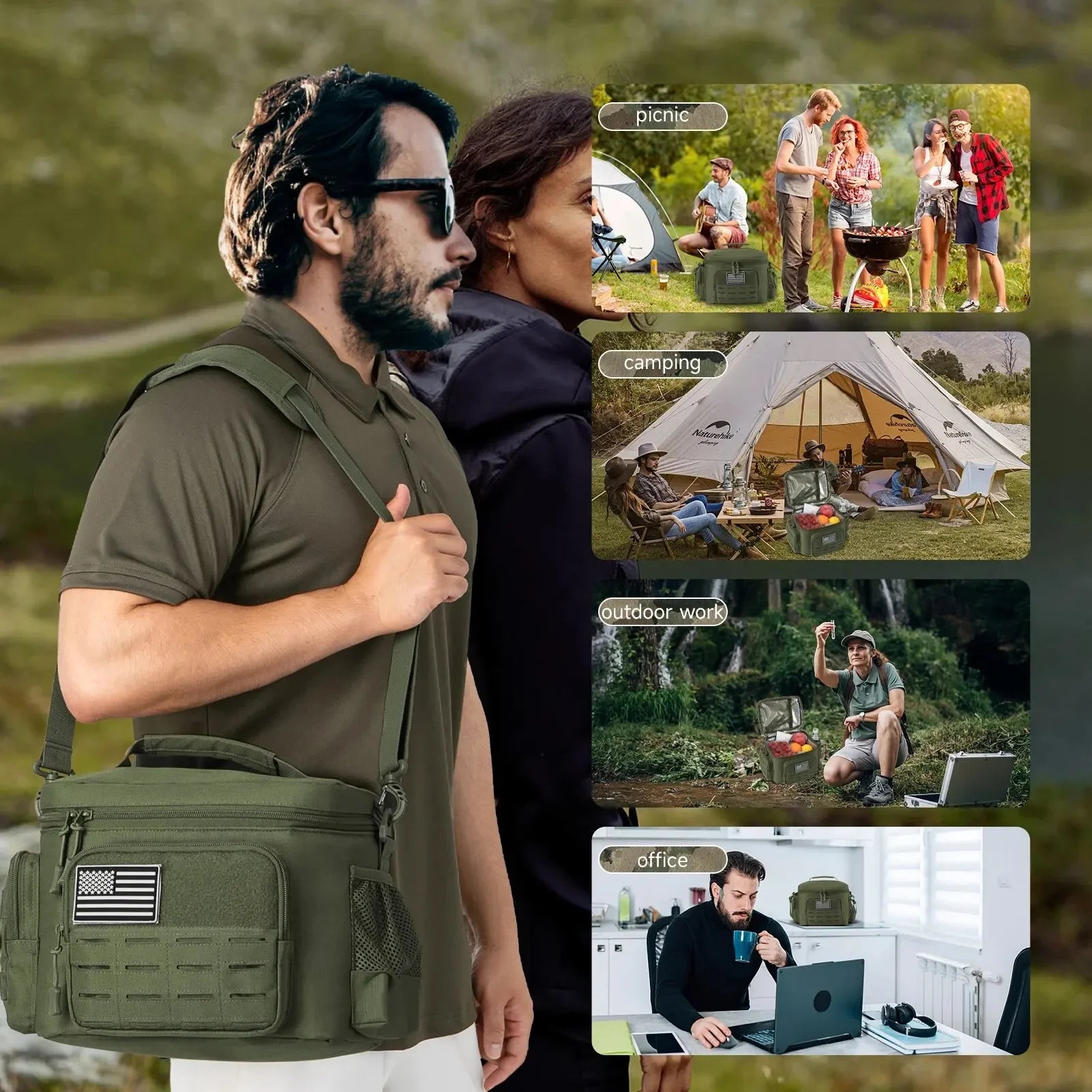Tactical Lunch Box for Men – Heavy-Duty Leakproof Insulated Lunch Bag for Work, Camping & Outdoor Use