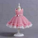 Sweet Princess Floral Lace Cake Dress – Girls First Birthday & Party Gown