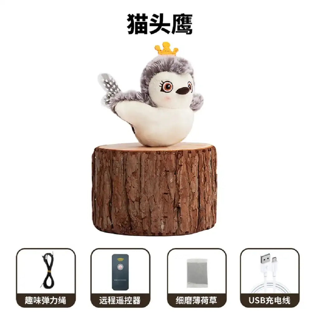 Interactive Sparrow Cat Toy with Flapping Wings & Catnip – Motion Sensor Bird-Style Plaything for Cats