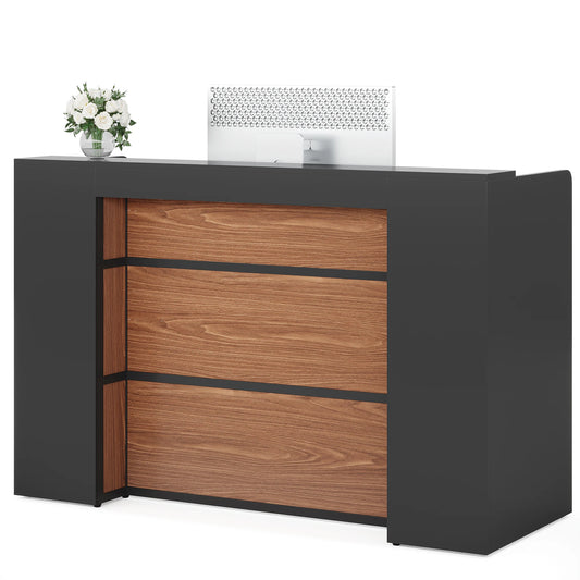 🛋️ Tribesigns 63" Reception Desk – Front Counter with LED Lights for Lobby, Salon, Retail & Checkout Areas