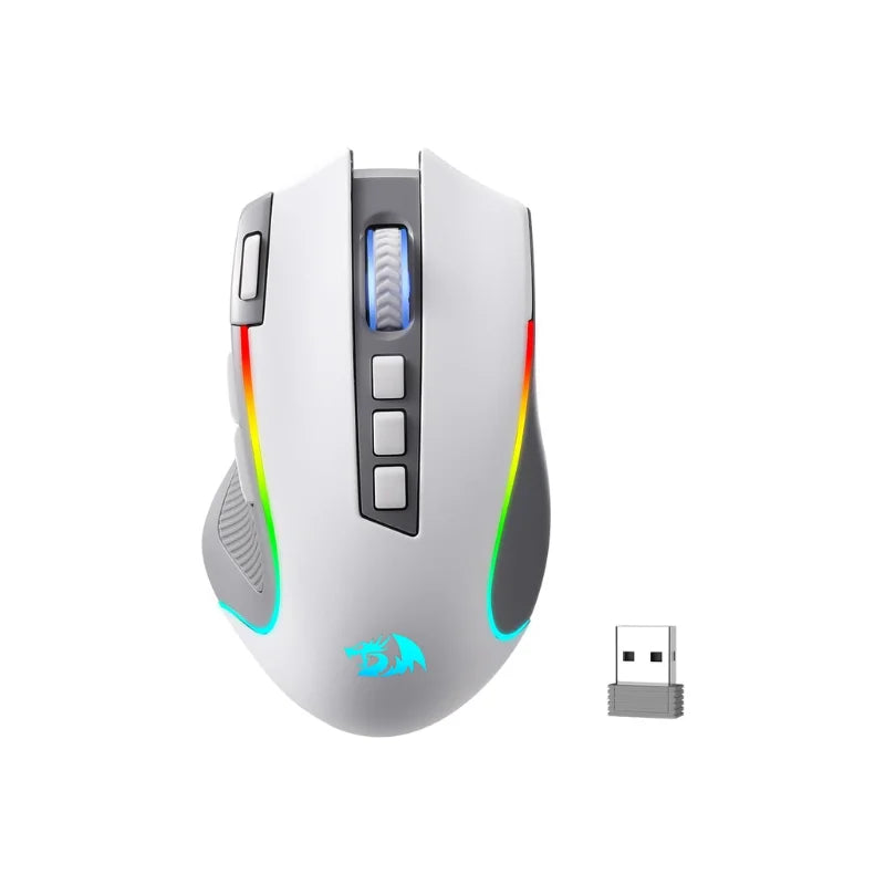 Redragon M612 PRO RGB Gaming Mouse – Wireless BT/2.4G Optical Mouse with 8,000 DPI, 9 Programmable Buttons & 7 Backlight Modes