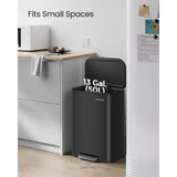 13 Gallon Stainless Steel Kitchen Trash Can – Soft-Close Lid, Non-Slip Pedal, Inner Bucket