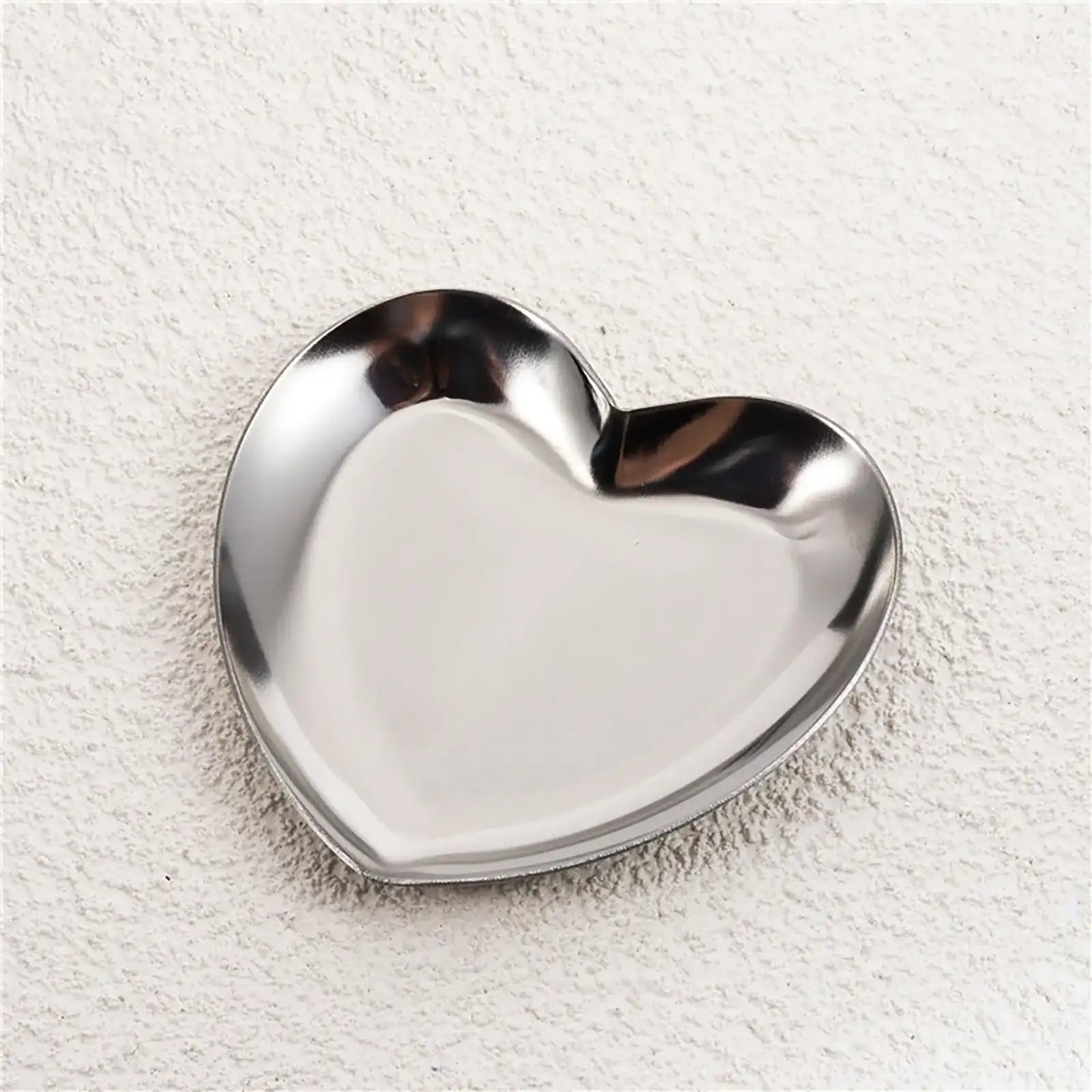Stainless Steel Heart-Shape Decorative Tray – Gold & Silver Jewelry Dish & Cosmetic Organizer Plates