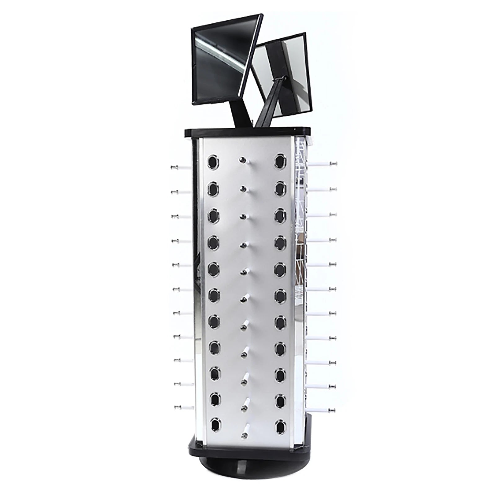 Rotating Sunglass Stand – 44-Pair Glasses Display Rack with Mirror for Commercial & Home Eyewear Organization