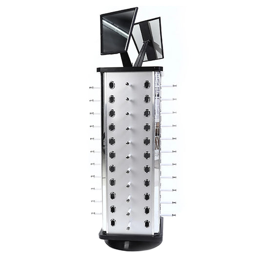 Rotating Sunglass Stand – 44-Pair Glasses Display Rack with Mirror for Commercial & Home Eyewear Organization