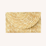 Wheat Straw Woven Clutch — Bohemian Summer Beach Envelope Bag for Women