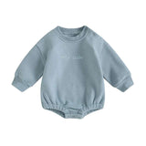 Toddler Boys Sweatshirt Bodysuit – Long-Sleeve Round-Neck with Letter Embroidery (0-18 M)