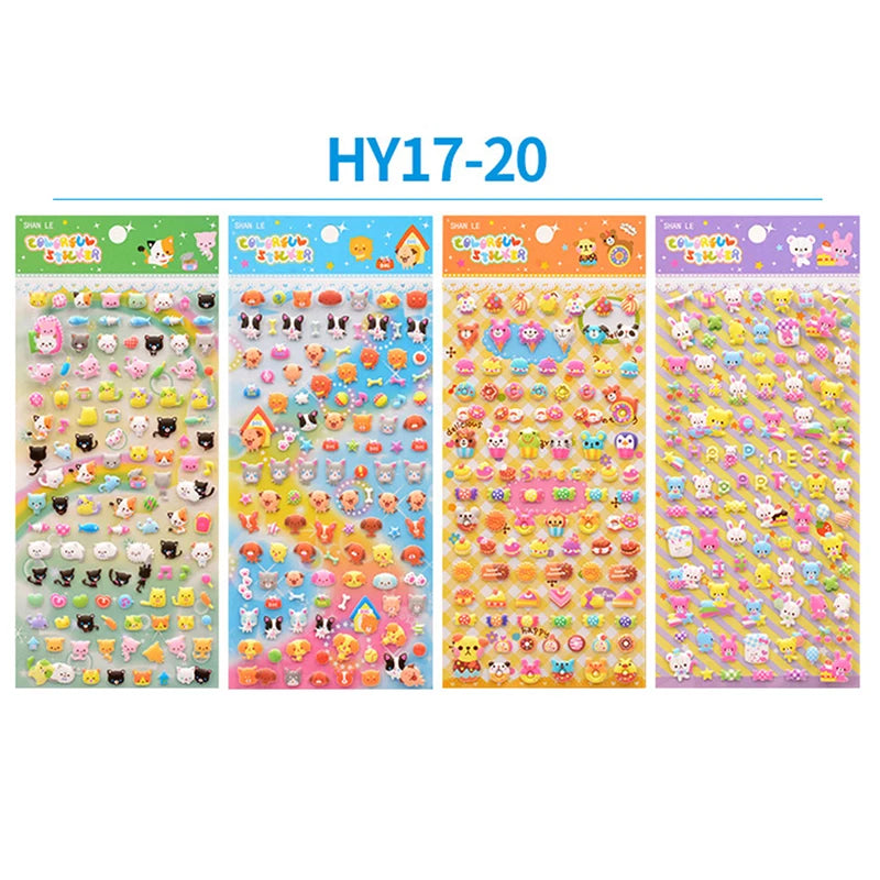 Cute Mini Animal 3D Bubble Stickers – Stereoscopic Diary & Stationery Decor