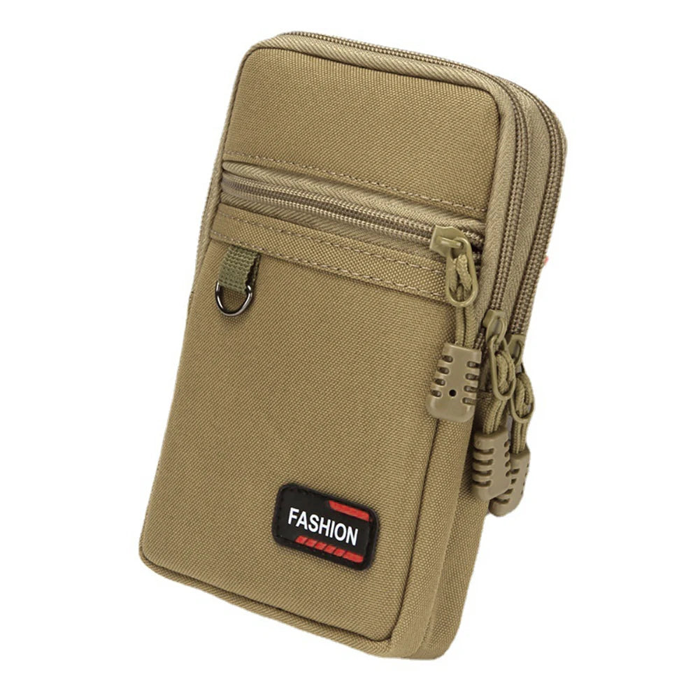 Portable nylon phone pouch – MOLLE tactical waist fanny pack for camping, hiking & hunting, lightweight 7-inch belt bag