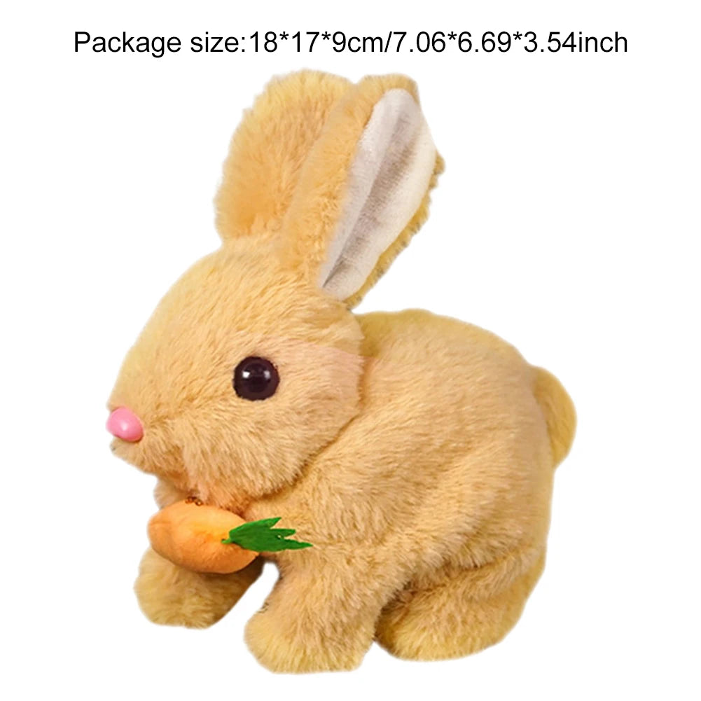 2Pcs Electric Bunny Toy Set – Cute Interactive Rabbit Plushies with Carrot, Walking Wiggle Ears Simulation Toys for Kids Gifts