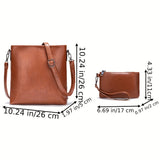Women’s Soft Leather Two-Piece Shoulder & Crossbody Set – Elegant Messenger Handbag Combo for Daily Use
