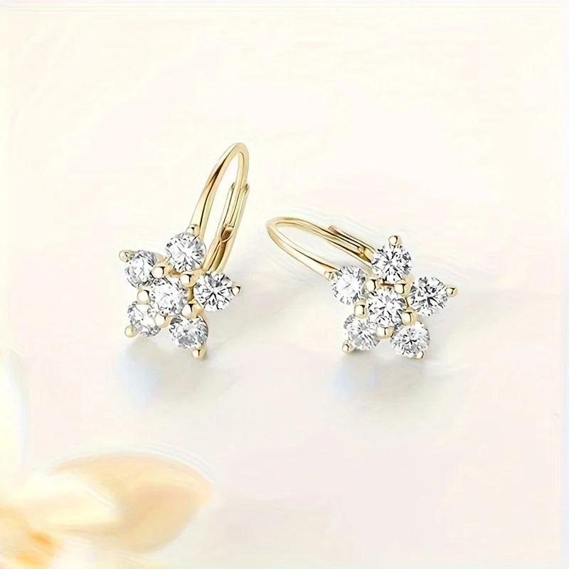 S925 Sterling Silver Sunflower Earrings with 2CT Moissanite – Elegant Gift for Women 🌻💎