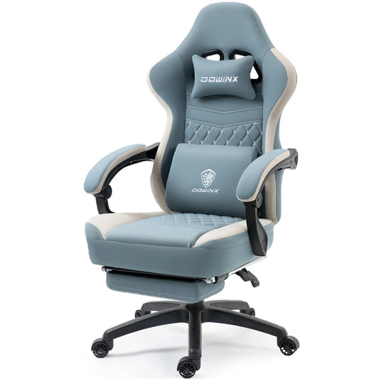 Dowinx Gaming Chair – Breathable Fabric Computer Chair with Pocket Spring Cushion, Gel Pad & Side Storage Bag