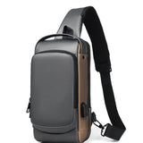 Anti-Theft Travel Laptop Backpack – Water & Scratch Resistant Rucksack | Grey–Gold Modern Security Bag