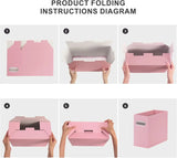 Collapsible File Organizer Box – 2-Pack Portable Storage with Handle for Office & Home (Pink) 📁
