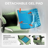 Breathable Fabric Gaming Chair – Ergonomic Gamer Chair with Gel Pad, Storage Bag & Pocket Spring Cushion for All-Day Comfort