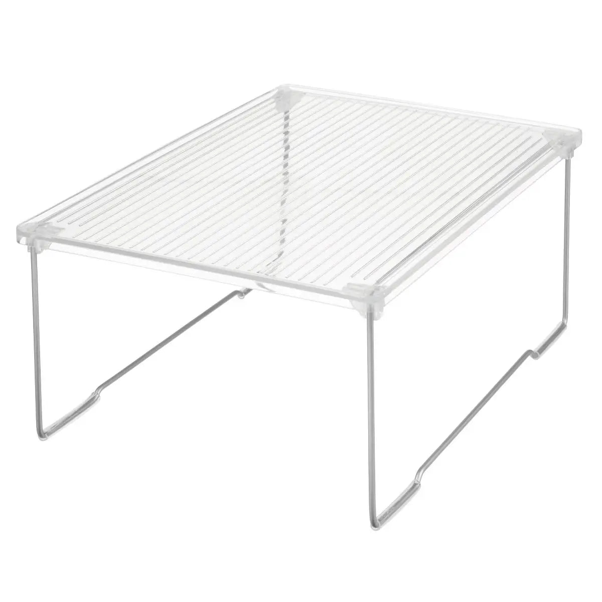 rPET Clear Stacking Shelf – Under Sink & Bathroom Organizer Rack for Countertop Storage