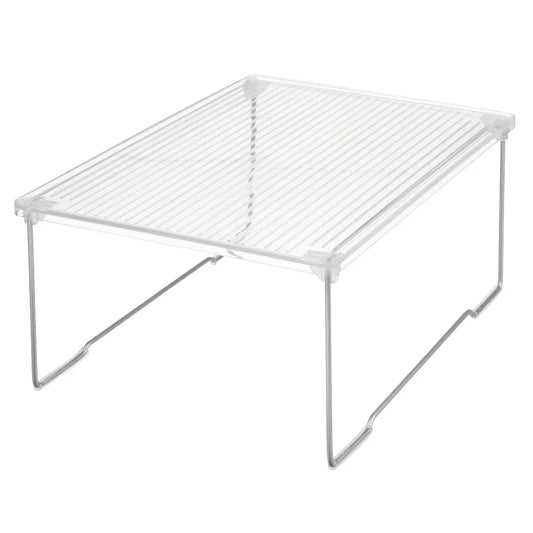 rPET Clear Stacking Shelf – Under Sink & Bathroom Organizer Rack for Countertop Storage