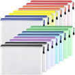 10PCS Mesh Zipper Pouch Set – Waterproof Plastic Document Bags for Travel, Office & Home Organization