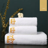 Embroidered Crown White Bath Towel – 100% Cotton Luxury Hotel Style