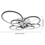 Modern 8-Head LED Ceiling Chandelier – Dimmable Pendant Light with Remote, Iron Base & Acrylic for Living Room 💡🏠