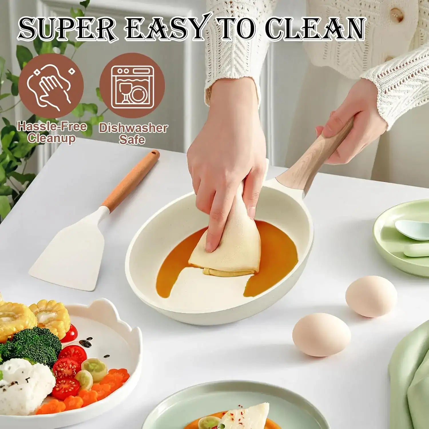 14-Piece Granite Nonstick Induction Cookware Set – Pots & Pans with Frying Pans & Saucepans