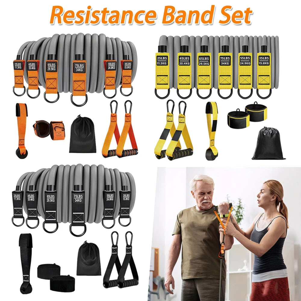 Heavy-Duty Resistance Bands Set with Handles – Multi-Function Workout Bands for Home Gym