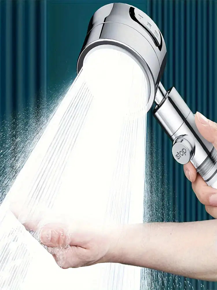 3-Level Adjustable Wall-Mounted Shower Head with Filter – Rain Style 45 cm Painted Surface Bathroom Fixture