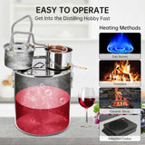 5 Gallon (19L) Stainless Steel Water & Alcohol Distiller – Home Brewing DIY Kit with Built-in Thermometer, Copper Tube & Water Pump