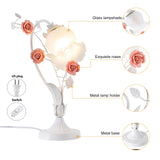 🌸 Modern Bedside Flower Glass Table Lamp – Stained Glass Reading Lamp for Nightstand & Desk with Switch Control