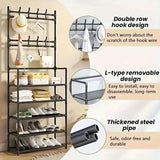 A clothes hanger and shoe rack at the entrance, used for storing shoes, clothes, jackets, hats, bags, umbrellas in the hallway - PulinGO