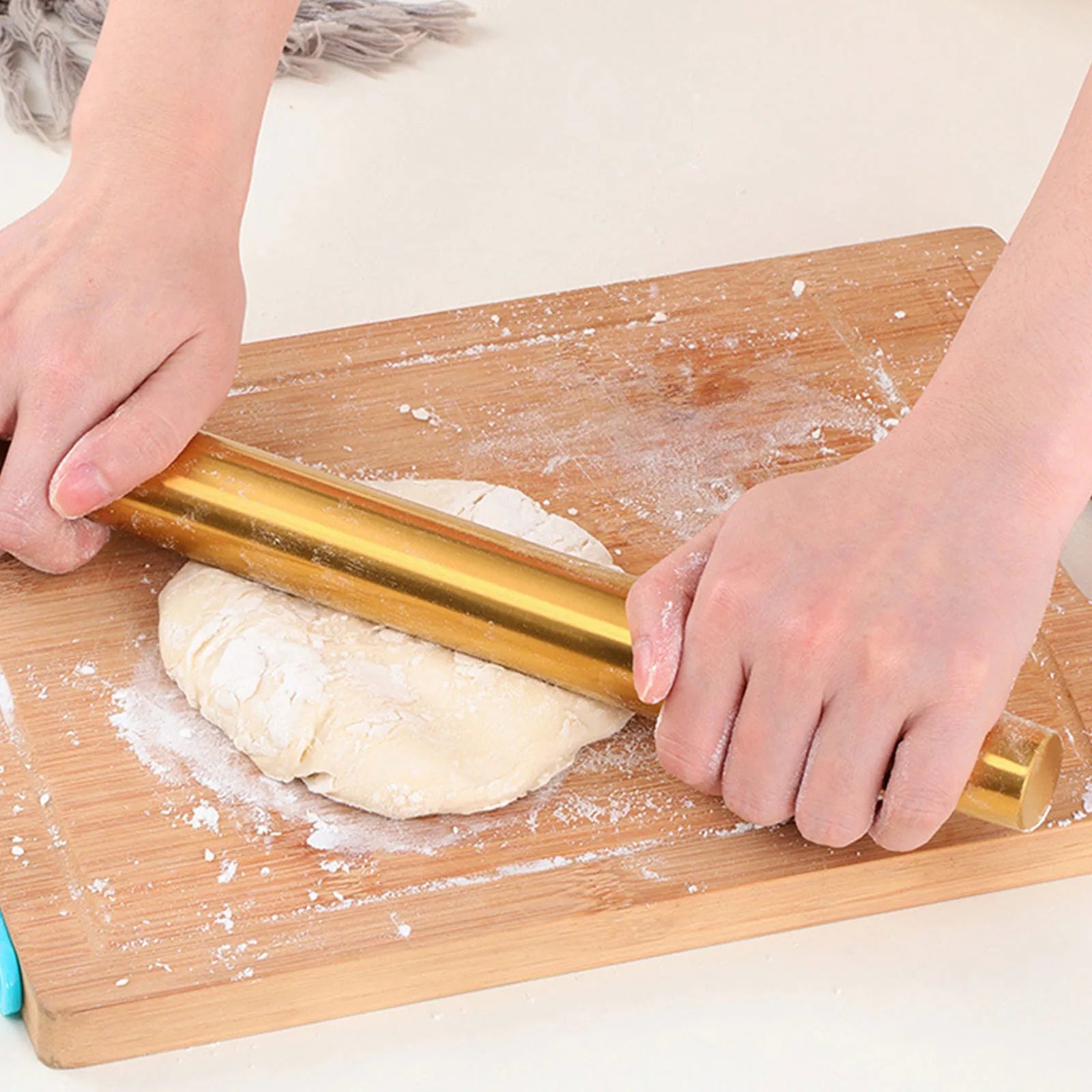 Stainless Steel Rolling Pin – Non-Stick Dough Roller for Baking, Pizza, Noodles & Dumplings