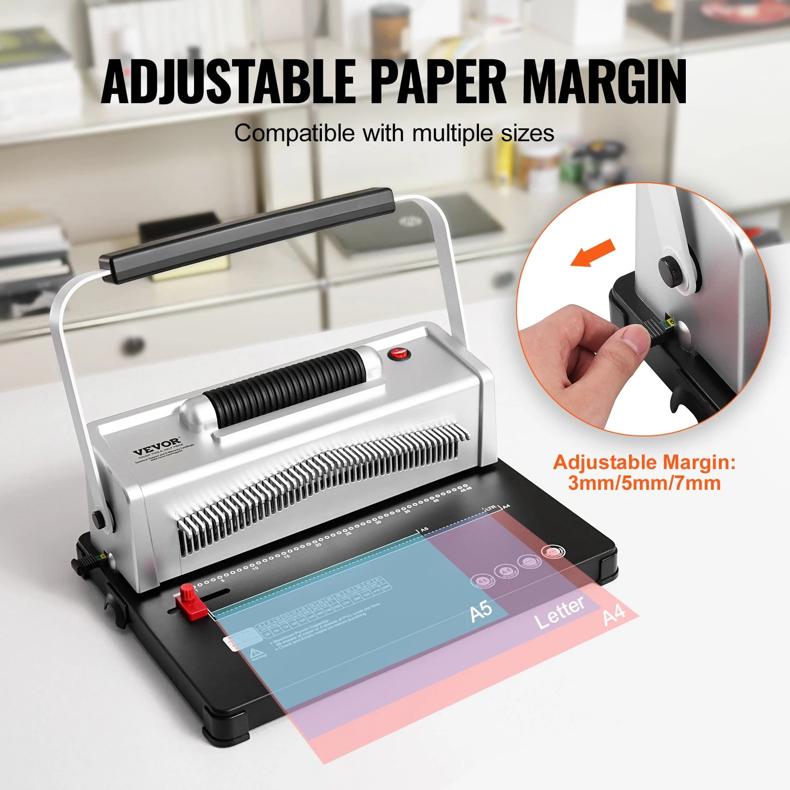 📚 SucceBuy Coil Binding Machine – 34-Hole Manual Spiral Punch Binder for 120 Sheets with Adjustable Spine