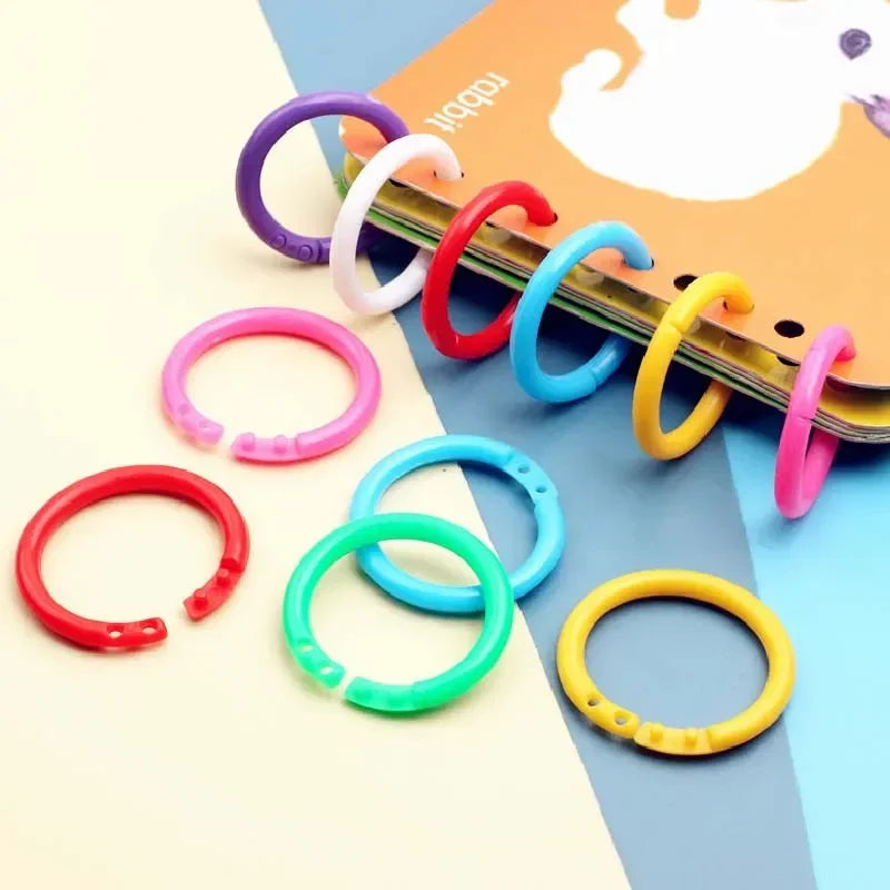 50-Piece Plastic Ring Binder Hoops – 15/20/28/32/40 mm Loose Leaf Binding Supplies