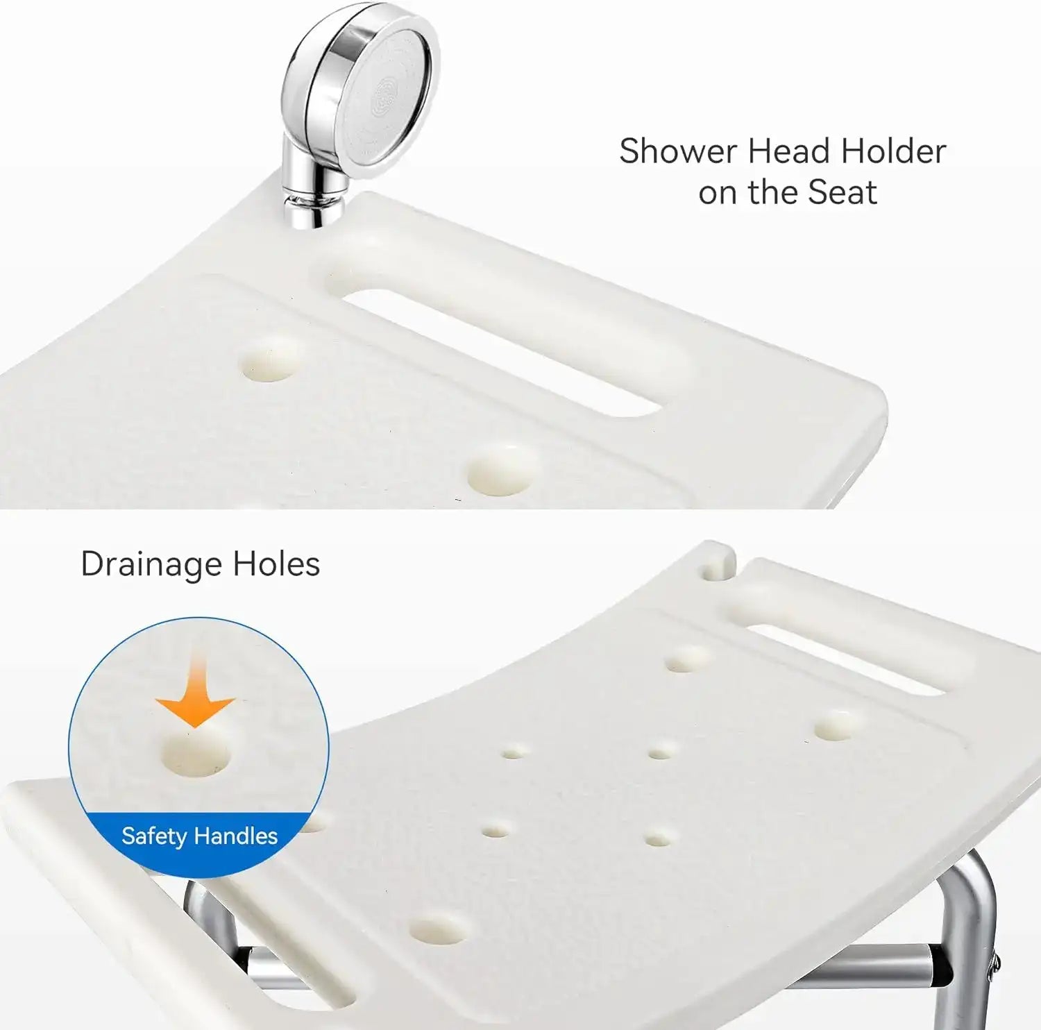 Adjustable Height Shower Bench / Chair – Slip-Resistant Legs, 350 lb Capacity (≈159 kg) 🚿🪑