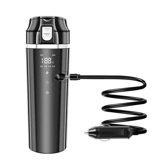 Portable 500 ml Car Heating Cup – LED Display Smart Mug for Coffee, Milk & Water