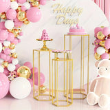 Large 6-Sided 3-Piece Hexagon Storage Rack Set – Display Shelves for Vases, Decorations & Party Tables