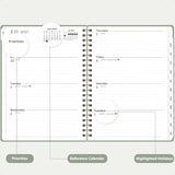 2025–2026 Weekly & Monthly Academic Calendar Planner – Hardcover Agenda with Tabs 📅✍️