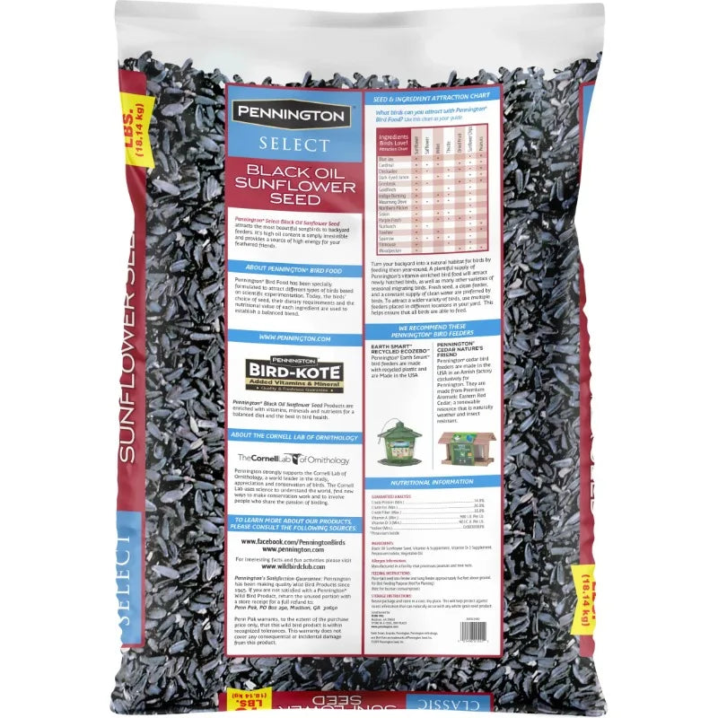 New Select Black Oil Sunflower Seed – 10LB Bag of Premium Wild Bird Dry Feed for Outdoor Bird Feeding & Year-Round Nutrition