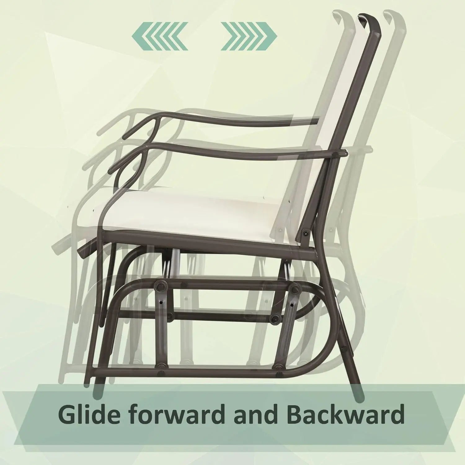 “3-Piece Outdoor Glider Bistro Set – 2 Rocking Swing Chairs with Breathable Sling Fabric & Glass Coffee Table”