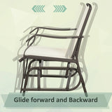 “3-Piece Outdoor Glider Bistro Set – 2 Rocking Swing Chairs with Breathable Sling Fabric & Glass Coffee Table”