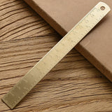 Vintage Brass Straight Ruler – Metal Triangle & Protractor Measuring Tool for Students & Creatives