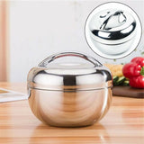 Portable Stainless Steel Thermo-Insulated Food Container – Round Bento Lunch Box (SCVD889)